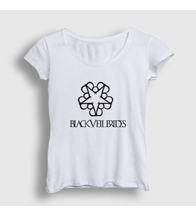 Presmono Kadın Beyaz Star Black Veil Brides T-Shirt 19121tt (Beyaz)