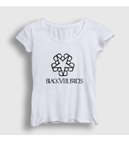 Presmono Kadın Beyaz Star Black Veil Brides T-Shirt 19121tt (Beyaz)