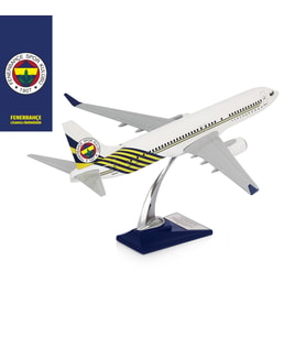 Zekupp Boeing 737-800 1/100 Ölçek Fenerbahçe Lisanslı Beyaz Tasarım Maket Uçak  (UCK0196)