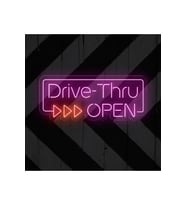Drive-Thru OPEN Yazılı Neon Tabela