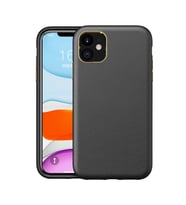 Apple iPhone 11 Kılıf Natura Deri Lüx Soft (Siyah)