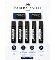 0,7 Uç 5 Adet Orta Boy Sınav Silgisi 2 Adet Faber-Castell Set