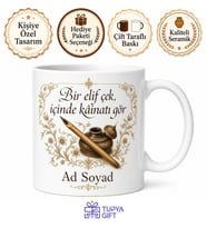Hat Yazanlara İnce Yazı Divit Kamış Kalem Geleneksel Sanat Kupa Hediye Bardak