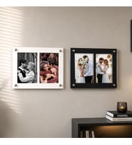 Akrilik İkili Fotoğraf Çerçevesi - 13x18cm-baskılar dahil (Beyaz)
