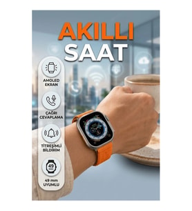 Ultra Max AMOLED Akıllı Saat – 2.05 İnç Ekran, IP67, Kablosuz Şarj ve Çağrı Cevaplama