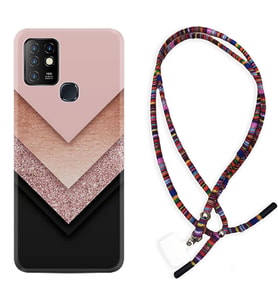 INFINIX Hot 8 9 10 11S Hot 10 Play 10T Kılıf Boyun Asklı Rasta Silikon Great Marble 1405