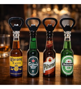 Bira Şişesi Görünümlü Magnetli Şişe Açacağı Dekoratif Bar Aksesuarı Mutfak Ürünü 14 Cm