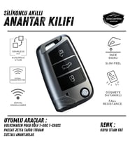 Volkswagen Polo Golf T-Roc Passat Jetta Tiguan Silikon Oto Anahtar Kılıfı Kabı Anahtarlık Darbe Emic