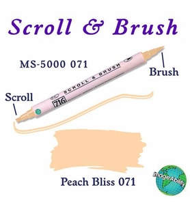 Zig Scroll & Brush Çift Çizgi ve Fırça Uçlu Kaligrafi ve Gölgeleme Kalemi 071 Peach Bliss 