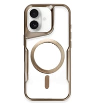 Newface Apple iPhone 16 Plus Kılıf Boyi Magsafe Silikon Kapak - Kahverengi