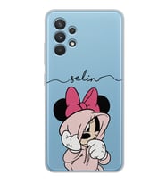 Samsung Sweatli Minnie Tasarımlı Şeffaf Telefon Kılıfı