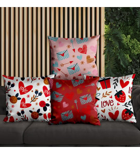 eJOYA Kalp Tasarımlı 4'lü Yastık İçi Ve Kırlent Kılıfı 45cm 113685
