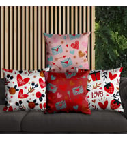 eJOYA Kalp Tasarımlı 4'lü Yastık İçi Ve Kırlent Kılıfı 45cm 113685