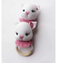 Kedicik Çıngırak Amigurumi Organik Oyuncak