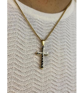 Vog Unisex Haç Sarı V Siya 316 L Paslanmaz Çelik Sevgiliye,Eşe,Arkadaşa Hediye Kolye 