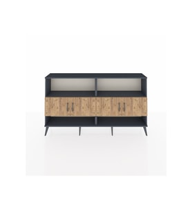 Arges Konsol 4 Raflı 4 Kapaklı 176x30x99 Antrasit-Çam/Antrasit