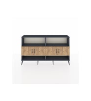 Arges Konsol 4 Raflı 4 Kapaklı 176x30x99 Antrasit-Çam/Antrasit