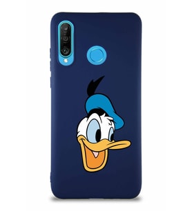 Huawei P30 Lite Soft Premier Kapak Donald Duck-A Tasarımlı Silikon Kılıf - Lacivert (Şeffaf)