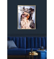 Köpek Çerçeveli Metal Poster Tablo