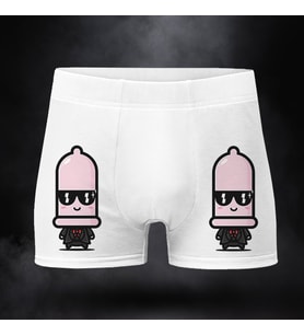 Penis Kafa Tasarımı Baskılı Erkeğe Eğlenceli Hediye Pamuklu Boxer