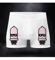 Penis Kafa Tasarımı Baskılı Erkeğe Eğlenceli Hediye Pamuklu Boxer