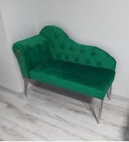 Metalda Josefin Bench Koltuk Berjer Gümüş Seri 130 Cm (Yeşil)