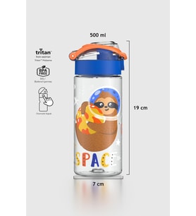 Renga Saga Unicorn Desenli 500 ml Tritan Çocuk Matara 912014 Pembe-Turkuaz (Mavi-Turuncu)