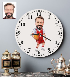 Kişiye Özel Basketbol Tasarımlı Karikatür Duvar Saati 98