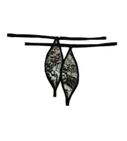 ASM1208 Kadın 2 li  Leopar Saten Mini Damla Kıskırtıcı String