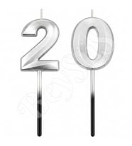 20 Rakam Mum Gümüş