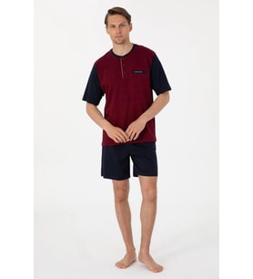 Pierre Cardin Erkek Kısa Kol 3'lü Şortlu Jakarlı Pijama Takım Kutulu Damat Çeyiz Set