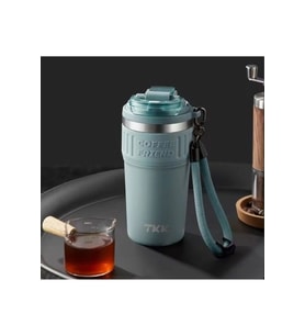 Tkk 630Ml Pipetli/Pipetsiz Kullanım Askılı Paslanmaz Çelik Mug (Blue)