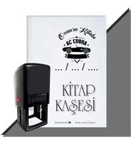 Kişiye Özel Klasik Otomobil Ac Cobra Tarihli Otomatik Kitap Kaşesi (Siyah)