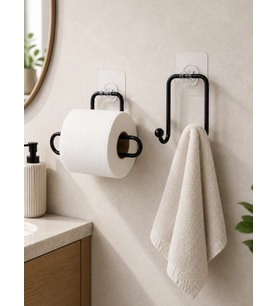 Modern Askılık ve Tuvalet Kağıt Tutucu 2'li Set