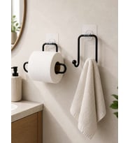 Modern Askılık ve Tuvalet Kağıt Tutucu 2'li Set