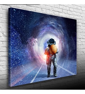 Gezegen Taşıyan Astronot Kanvas Tablo 50 x 70