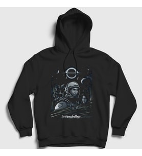 Presmono Unisex Siyah Cover Film interstellar Kapüşonlu Sweatshirt 245740tt