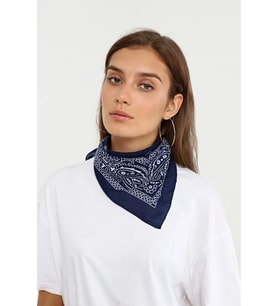 Etnik Desen Fular %100 Pamuklu Unisex Lacivert (Çok Renkli)