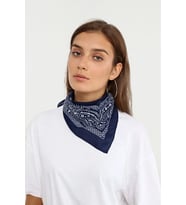 Etnik Desen Fular %100 Pamuklu Unisex Lacivert (Çok Renkli)