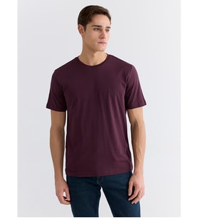 LCWAIKIKI Classic Mürdüm Regular Fit İnce Kumaş Tişört /03