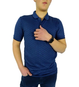 NAYKI ERKEK POLO YAKA JAKARLI T-SHİRT 19075 BGL-ST01045 (İndigo)