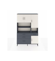 Arges Dolap 9 Raflı 4 Çekmeceli 4 Kapaklı 132x30x195 Antrasit-Aytaşı/Antrasit