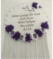 Kişiye Özel Ahşap Bebek Kapı Süsü