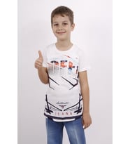 Toontoy Erkek Çocuk Off Gofre Baskılı Tişört (Ekru)