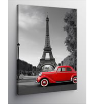 Kanvas Tablo Eiffel Ve Klasik Araba