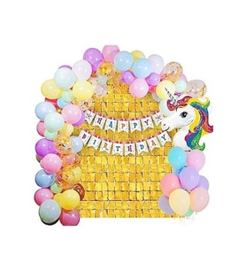 ÇITIPITISTORE UNİCORN MAKARON LÜKS DOĞUM GÜNÜ BALON SET