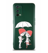 Realme 7 Pro Soft Premier Kapak Aşk Tasarımlı Silikon Kılıf - Yeşil (Şeffaf)