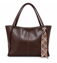 Kadın Fularlı Fermuarlı Kapamalı Shopper El Ve Omuz Çantası