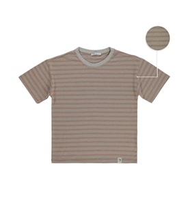 Civil Boys Jakar Çizgili 10-13 Yaş Tişört - Kahve