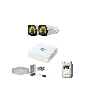 Provzen 2 Kameralı 5MP Lensli 1080P FullHD Gece Görüş Renkli Set
